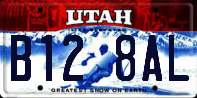 UT license plate B128AL