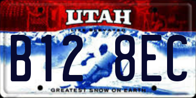 UT license plate B128EC