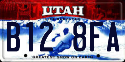 UT license plate B128FA