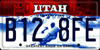 UT license plate B128FE