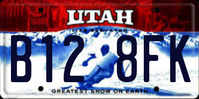 UT license plate B128FK