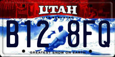 UT license plate B128FQ