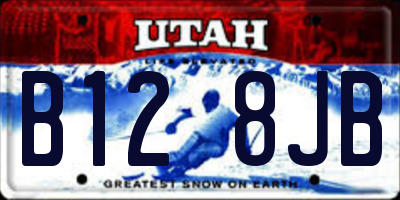 UT license plate B128JB