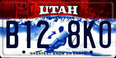 UT license plate B128KO