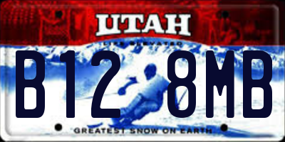 UT license plate B128MB
