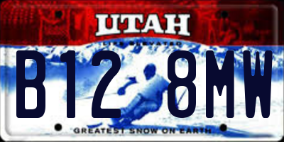 UT license plate B128MW