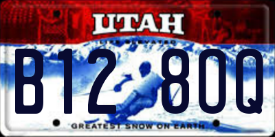 UT license plate B128OQ