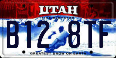 UT license plate B128TF