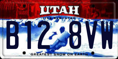 UT license plate B128VW