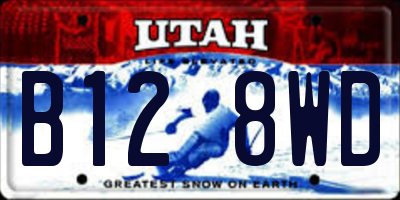 UT license plate B128WD