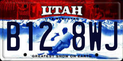 UT license plate B128WJ