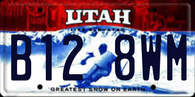 UT license plate B128WM