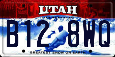 UT license plate B128WQ