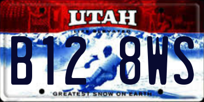UT license plate B128WS