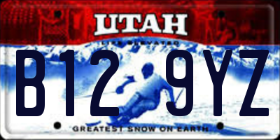 UT license plate B129YZ