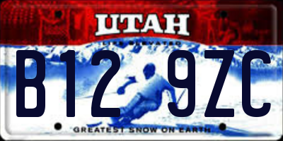 UT license plate B129ZC