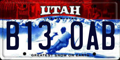 UT license plate B130AB