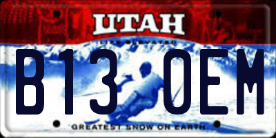 UT license plate B130EM
