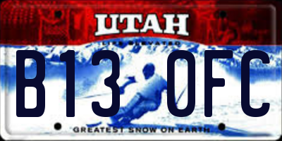 UT license plate B130FC