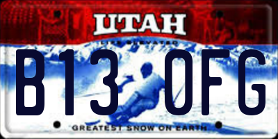 UT license plate B130FG