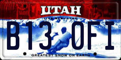 UT license plate B130FI