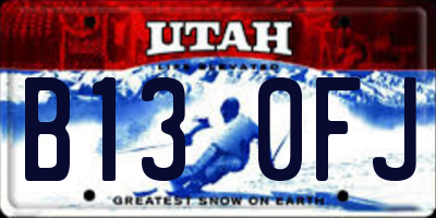 UT license plate B130FJ