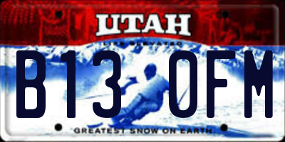 UT license plate B130FM