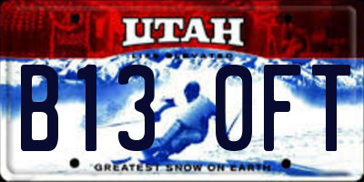 UT license plate B130FT