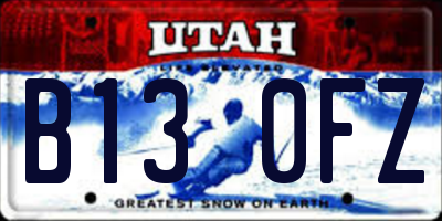 UT license plate B130FZ