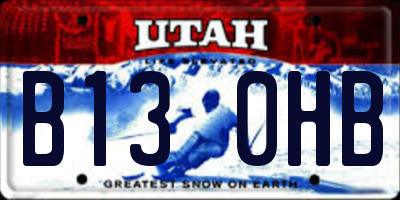 UT license plate B130HB