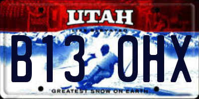 UT license plate B130HX