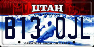 UT license plate B130JL