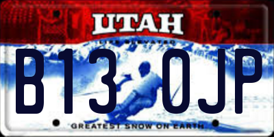 UT license plate B130JP