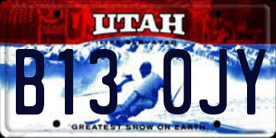 UT license plate B130JY