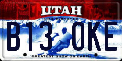 UT license plate B130KE