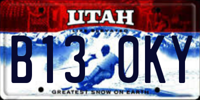 UT license plate B130KY