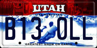 UT license plate B130LL