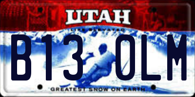 UT license plate B130LM