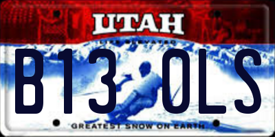 UT license plate B130LS