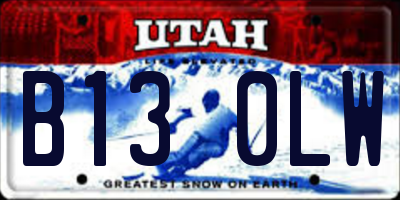 UT license plate B130LW