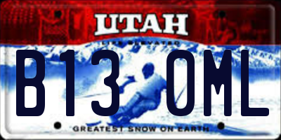 UT license plate B130ML