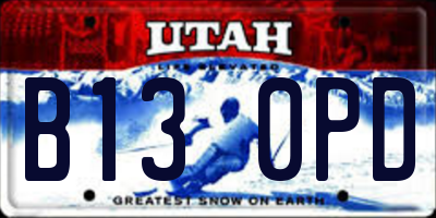 UT license plate B130PD