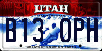 UT license plate B130PH