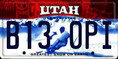 UT license plate B130PI