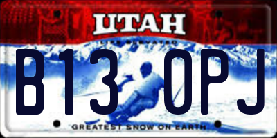 UT license plate B130PJ