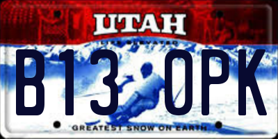 UT license plate B130PK