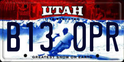 UT license plate B130PR