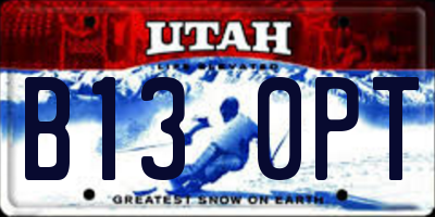 UT license plate B130PT