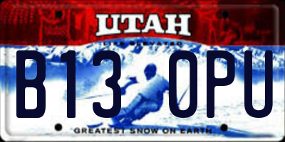 UT license plate B130PU
