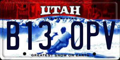 UT license plate B130PV